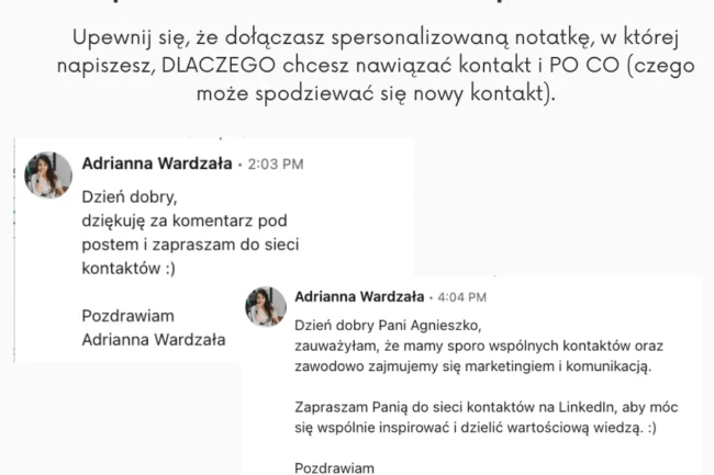 spersonalizowana notatka na linkedin