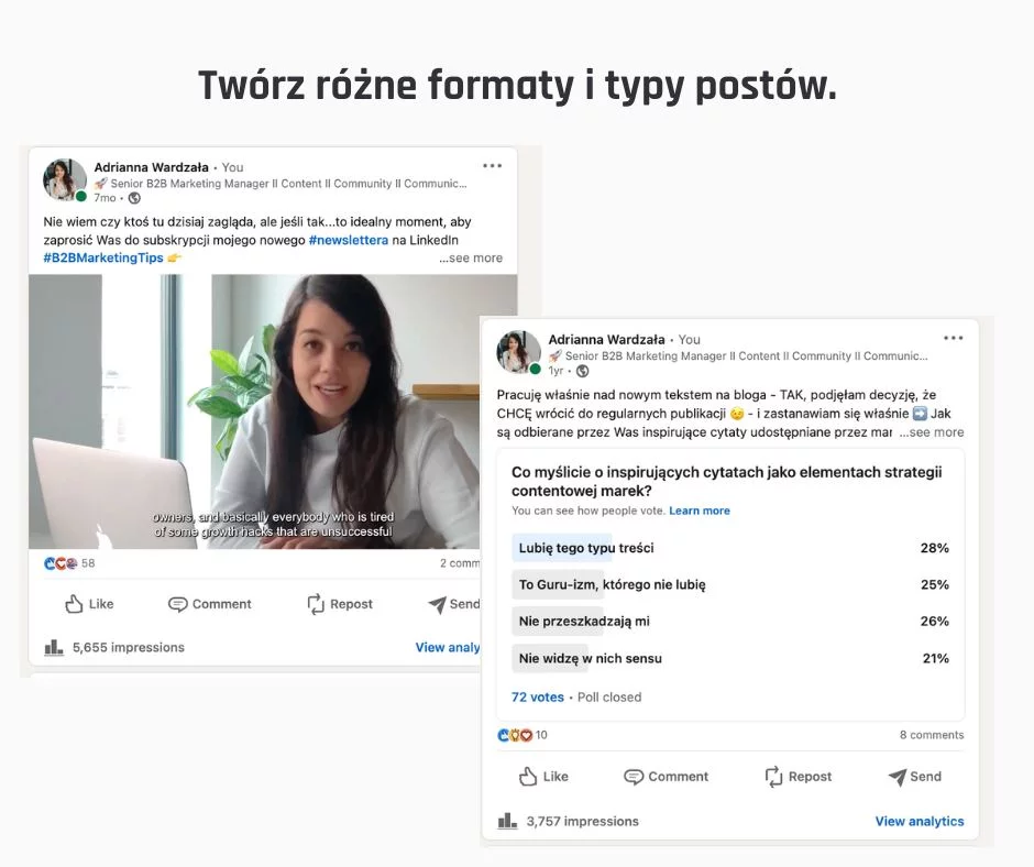 Jeśli tworzysz tylko tekstowe posty na LinkedIn, ryzykujesz znudzeniem swoich odbiorców.